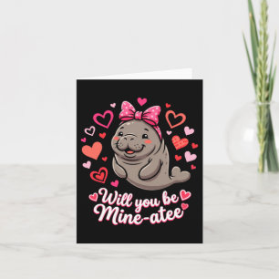 Valentinstag Manatee Süßes Tier Geschenk Herzen We Karte