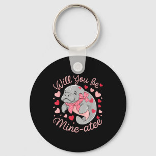 Valentinstag Manatee Süßes Tier Herzen Wirst du me Schlüsselanhänger