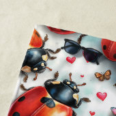 Valentinstag-Marienkäfer-Liebesmuster Strandtuch (Beispiel)
