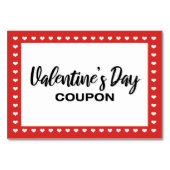 Valentinstag Massage Liebe Coupon Coupon Geschenk Tischnummer (Rückseite)
