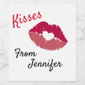 Valentinstag Maßgeschneiderter Kuss Weinetikett (Einzelnes Label)