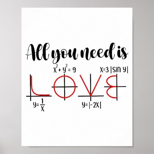 Valentinstag-Mathematik-Humor für Lehrer Schüler Poster (Vorne)