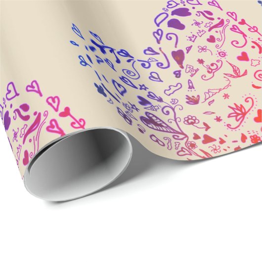 Valentinstag Matte Wrapping Paper Geschenkpapier (Rolleneckpunkt)