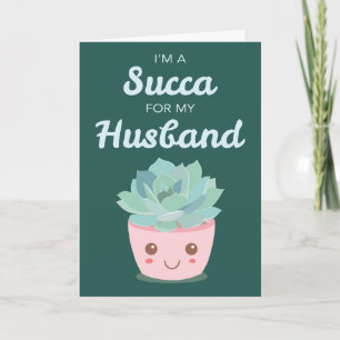 Valentinstag Mein Ehemann mit Kawaii Sukkulente Karte