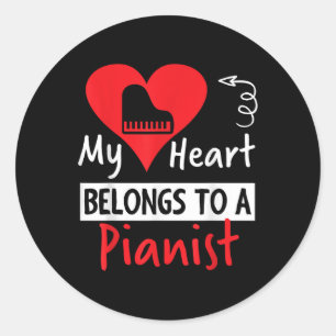 Valentinstag - Mein Herz gehört einem Pianisten Runder Aufkleber
