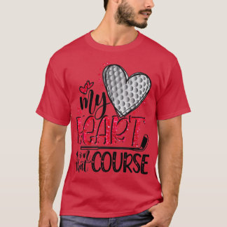 Valentinstag mein Herz ist auf diesem Kurs Golf Bo T-Shirt