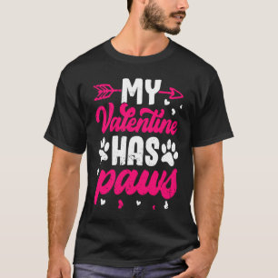 Valentinstag Mein Schatz hat Pfoten Katze Hund T-Shirt