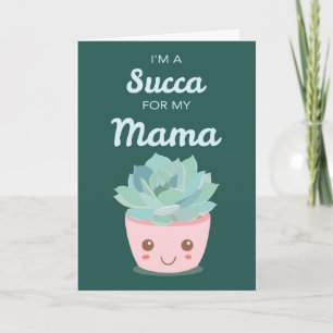 Valentinstag Meine Mama mit Kawaii Sukkulente Karte