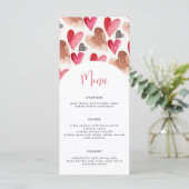 Valentinstag-Menü-Karte Menükarte (Stehend Vorderseite)