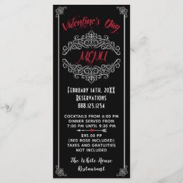 Valentinstag-Menü Menükarte