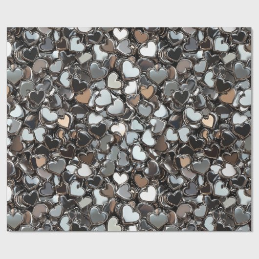 Valentinstag Metallherzen Geschenkpapier (Flach)