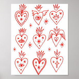 Valentinstag Mexican Milagro Gothic Goth Heilige Poster