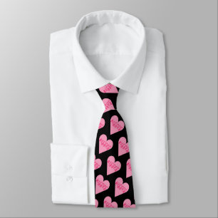 Valentinstag Minamilist Pink Kisses Candy Herz Krawatte