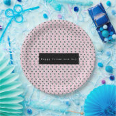 Valentinstag Mini Hörmuster Schwarz Pappteller (Party)