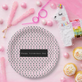 Valentinstag Mini Hörmuster Schwarz Pappteller (Party)