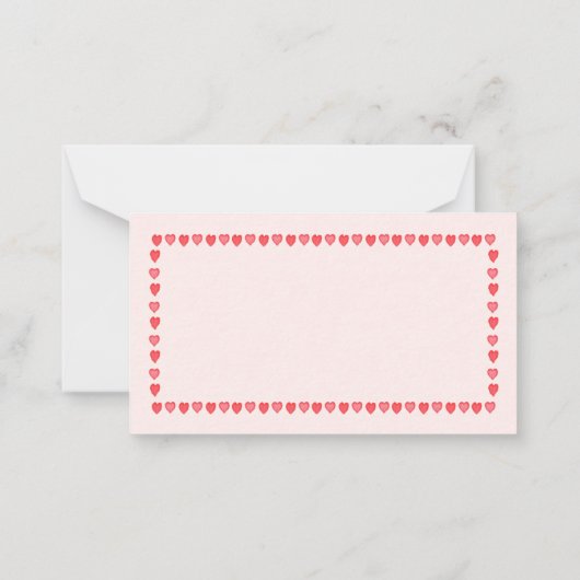 Valentinstag Mini Mitteilungskarte (Rückseite)