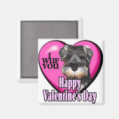 Valentinstag Miniatur Schnauzer Magnet (Vorderseite/Rückseite)