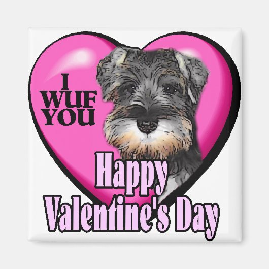 Valentinstag Miniatur Schnauzer Magnet (Vorne)
