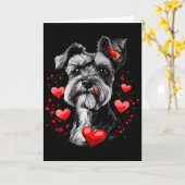Valentinstag Miniature Schnauzer Karte (Gelbe Blume)
