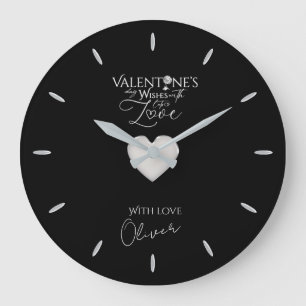Valentinstag Minimalistische Lettering Große Wanduhr