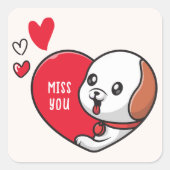 Valentinstag, Miss dich Quadratischer Aufkleber (Vorderseite)