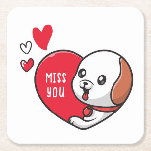 Valentinstag, Miss dich Rechteckiger Pappuntersetzer