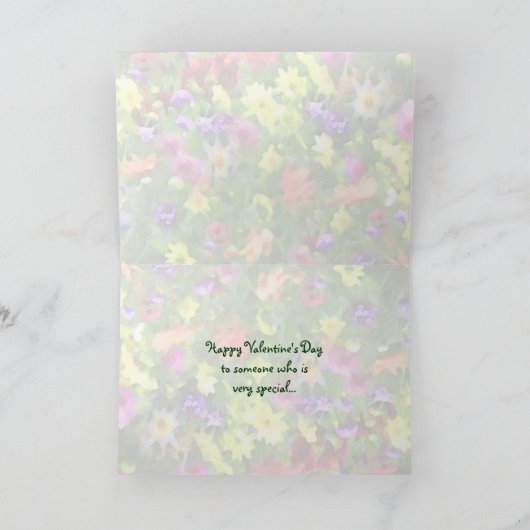 Valentinstag mit Blumenimpressionen Feiertagskarte (Innenseite)