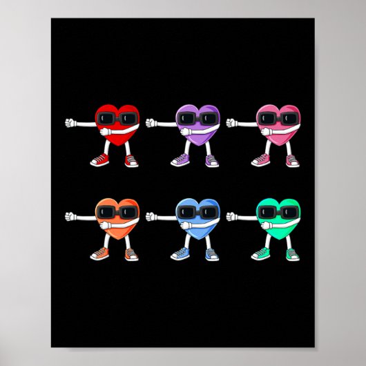 Valentinstag mit dem Flossen der Herzen wie ein Bo Poster (Vorne)