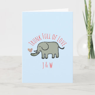 Valentinstag mit Elefant voller Liebe Karte
