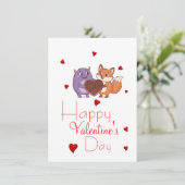 Valentinstag mit Freund  Karte (Stehend Vorderseite)