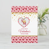 Valentinstag mit Goldenem Herzen (Stehend Vorderseite)