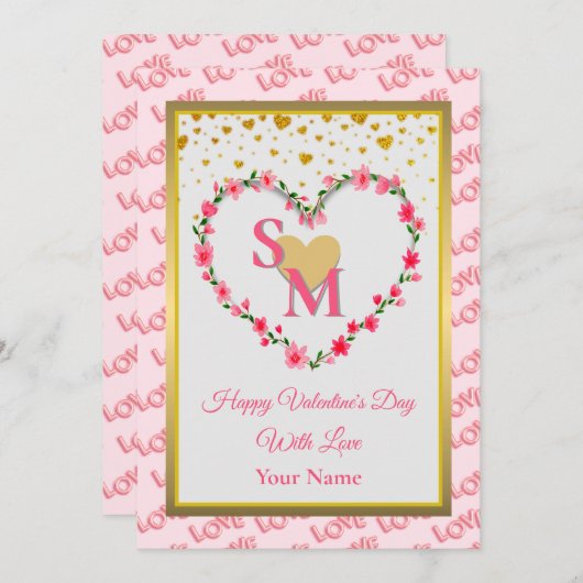 Valentinstag mit Goldenem Herzen (Vorne/Hinten)