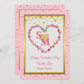 Valentinstag mit Goldenem Herzen (Vorne/Hinten)