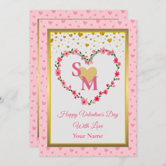 Valentinstag mit Goldenem Herzen (Vorne/Hinten)