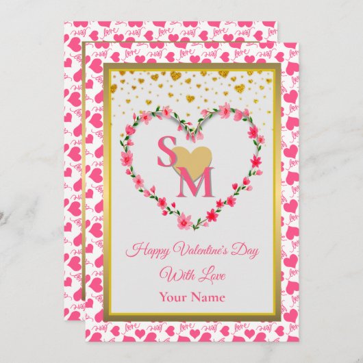 Valentinstag mit Goldenem Herzen (Vorne/Hinten)