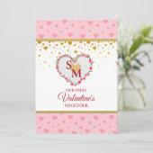 Valentinstag mit Goldenem Herzen (Stehend Vorderseite)