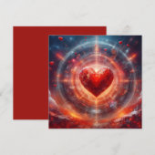 Valentinstag mit großem rotem Herzen Feiertagskarte (Vorne/Hinten)