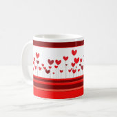 Valentinstag mit Herz auf Zweigen Kaffeetasse (Vorderseite Links)