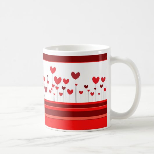 Valentinstag mit Herz auf Zweigen Kaffeetasse (Rechts)