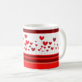 Valentinstag mit Herz auf Zweigen Kaffeetasse (VorderseiteRechts)