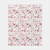 Valentinstag mit hübschem Rosa und Rotem Herzen Fleecedecke (Vorderseite)