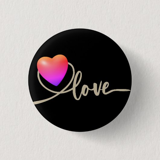 Valentinstag mit Kanarienvogel Button (Vorderseite)