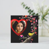 Valentinstag mit Kanarienvogel Feiertagskarte (Stehend Vorderseite)