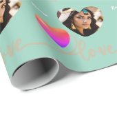 Valentinstag mit Kanarienvogel Geschenkpapier (Rolleneckpunkt)