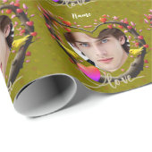 Valentinstag mit Kanarienvogel Geschenkpapier (Rolleneckpunkt)