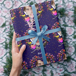 Valentinstag mit Kanarienvogel Geschenkpapier