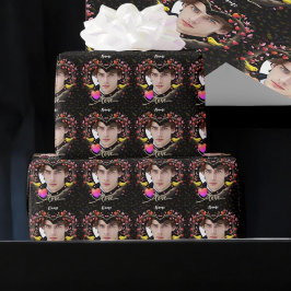 Valentinstag mit Kanarienvogel Geschenkpapier