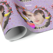 Valentinstag mit Kanarienvogel Geschenkpapier (Rolleneckpunkt)