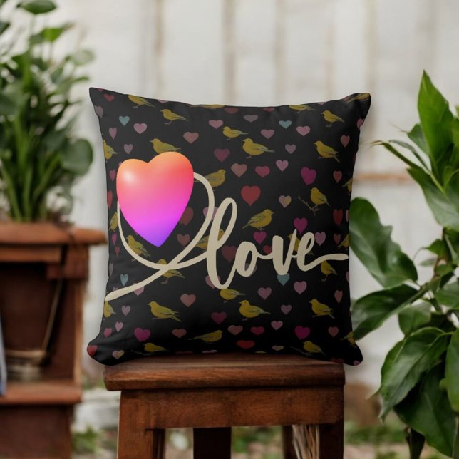 Valentinstag mit Kanarienvogel Kissen (Von Creator hochgeladen)