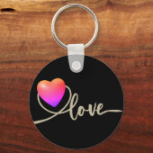 Valentinstag mit Kanarienvogel Schlüsselanhänger (Vorderseite)